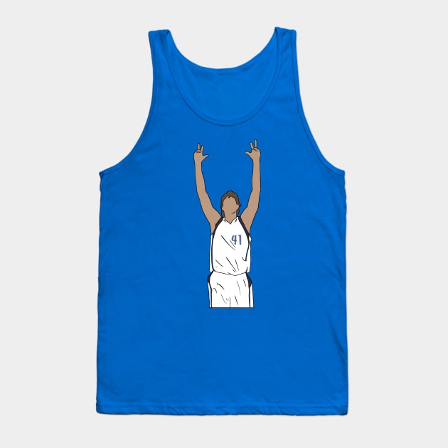 Dirk Nowitzki Three Pointer Celebration Tank Top by rattraptees